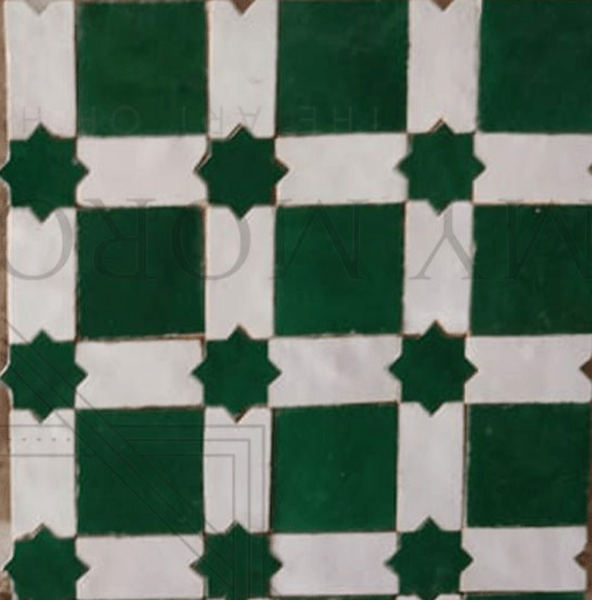 Basketweave Mosaic With Stars - My Moroccan Tile