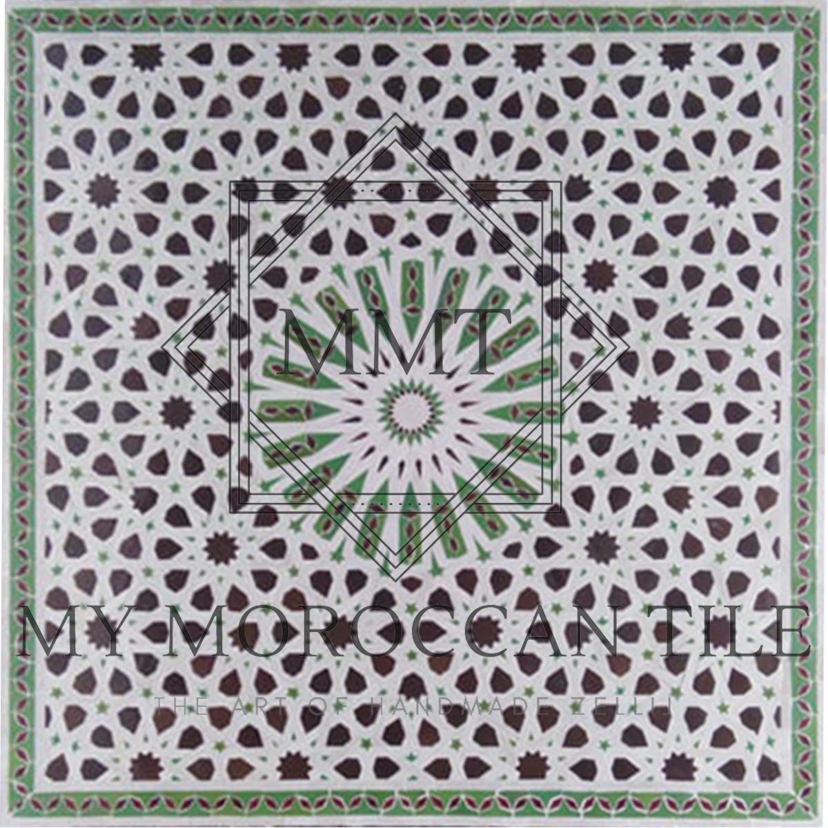 Plateau de table en mosaïque marocaine carrée 20 plis 20119