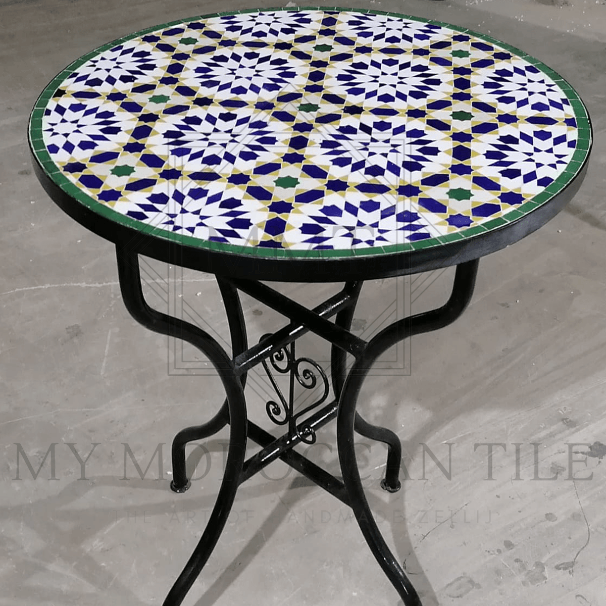 Table en mosaïque marocaine faite à la main 2108-05
