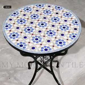 Table en mosaïque marocaine faite à la main 2108-02