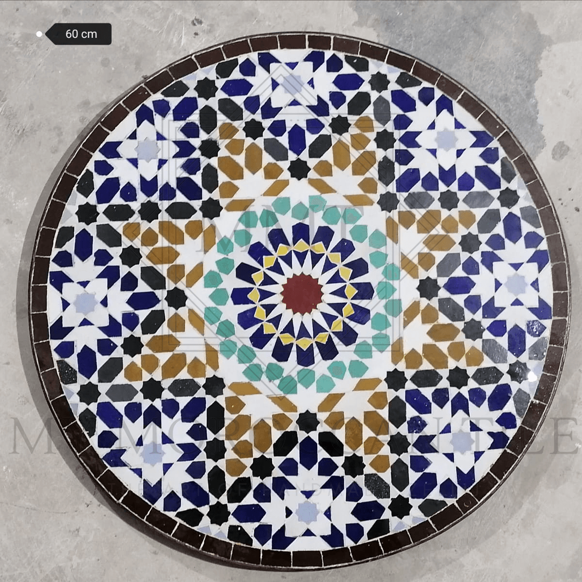 Table en mosaïque marocaine faite à la main 2116-04